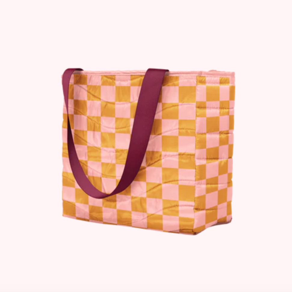 Warped Check Tote Bag