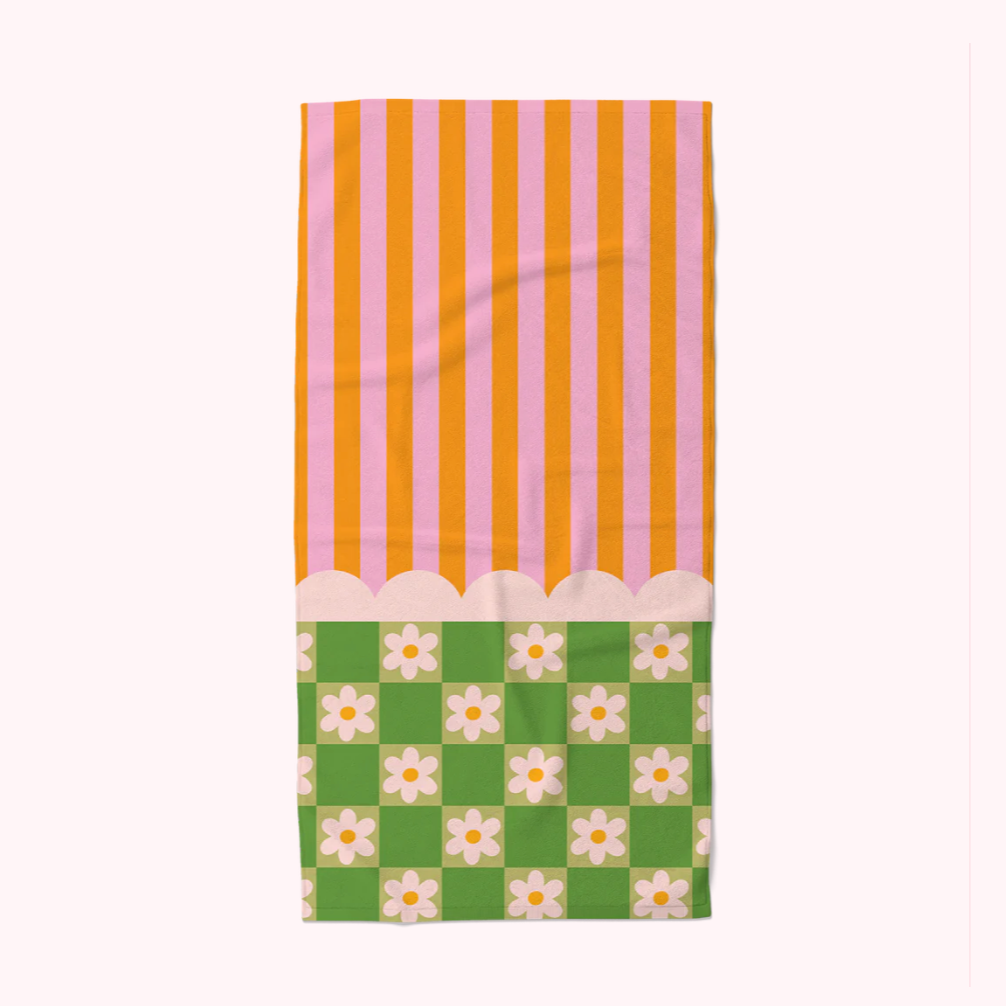 Striped Daisy Towel PRE ORDER