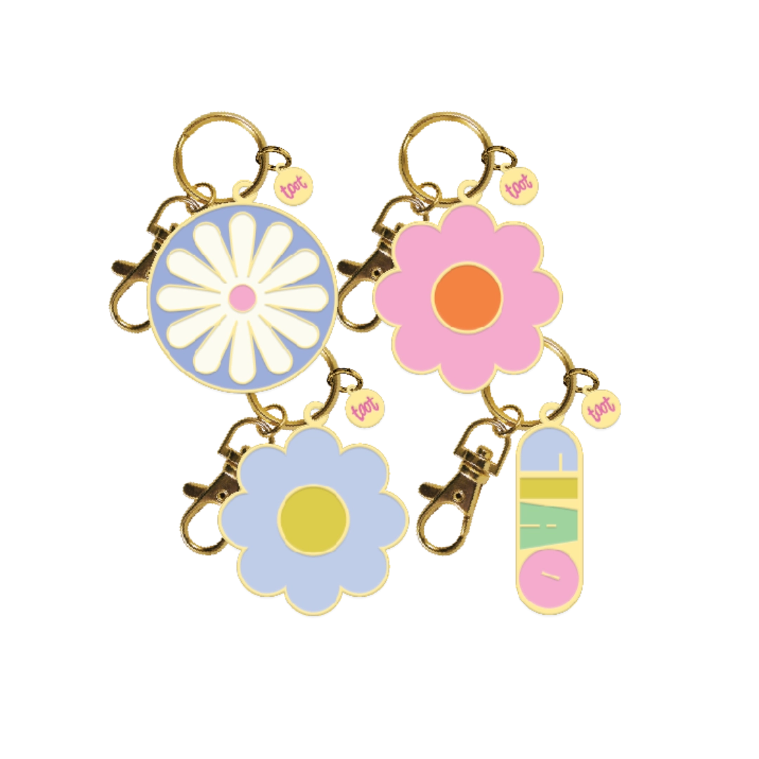 Pink Daisy Keychain