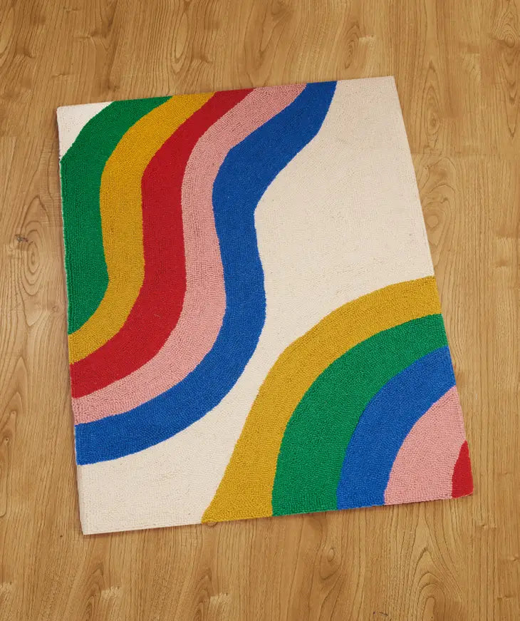 Rainbow Wool Rug 2x3