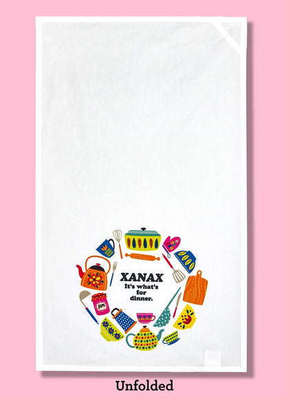 Xanax Is For Dinner Dish Towel PRE ORDER