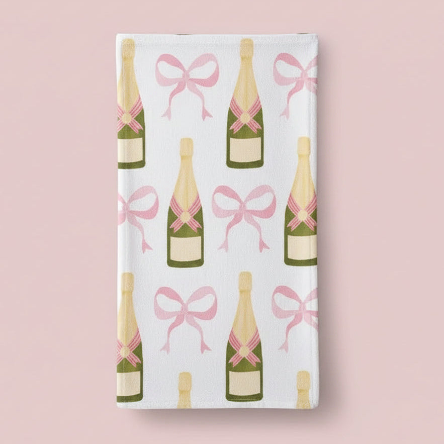 Champagne & Ribbons Dish Towel PRE ORDER