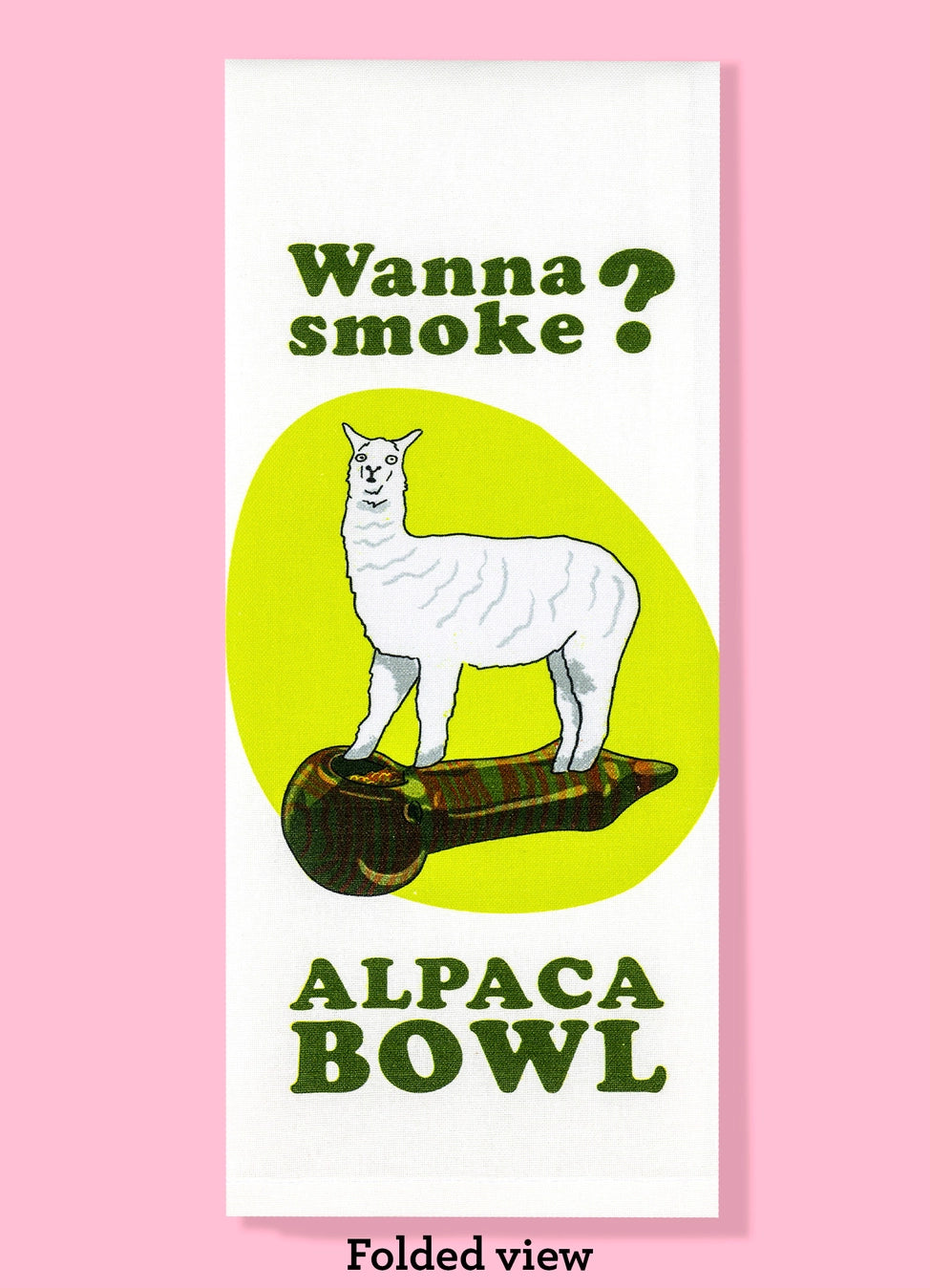 Wanna Smoke Alpaca Bowl Dish Towel