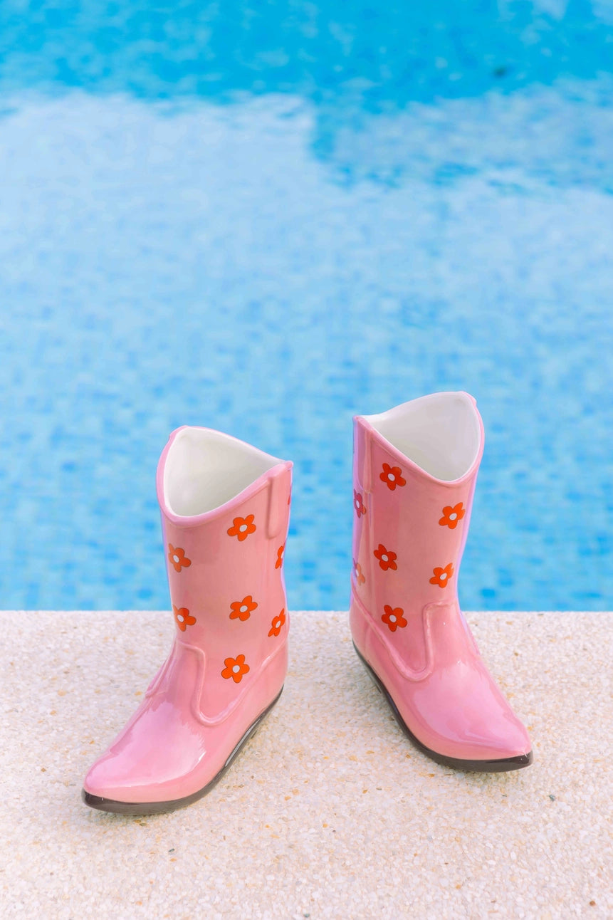 Pink Daisy Dukes Boot Vase PRE ORDER