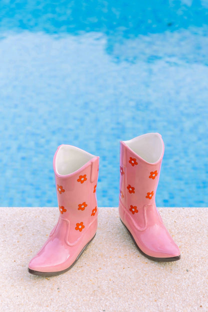 Pink Daisy Dukes Boot Vase PRE ORDER