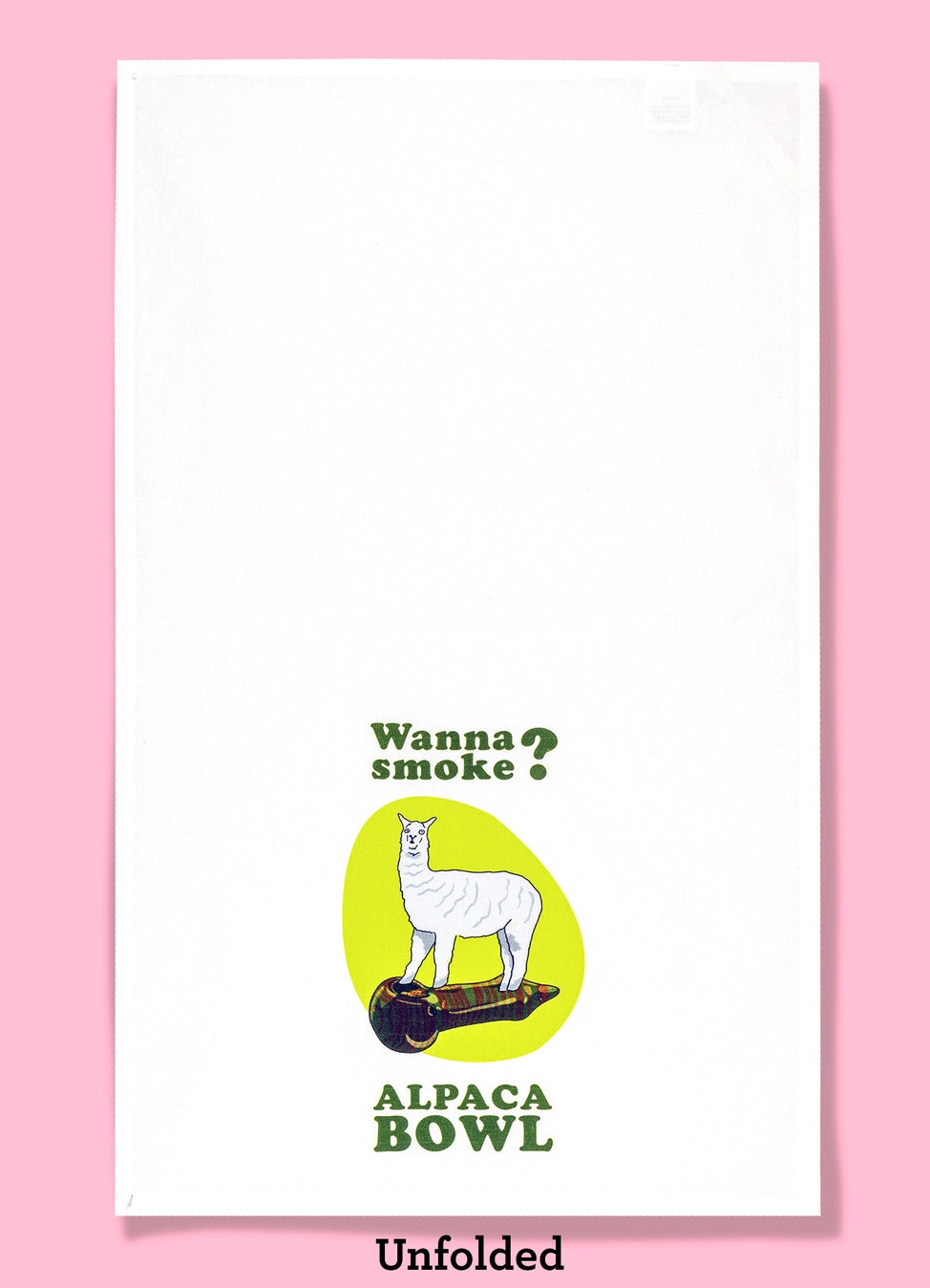 Wanna Smoke Alpaca Bowl Dish Towel