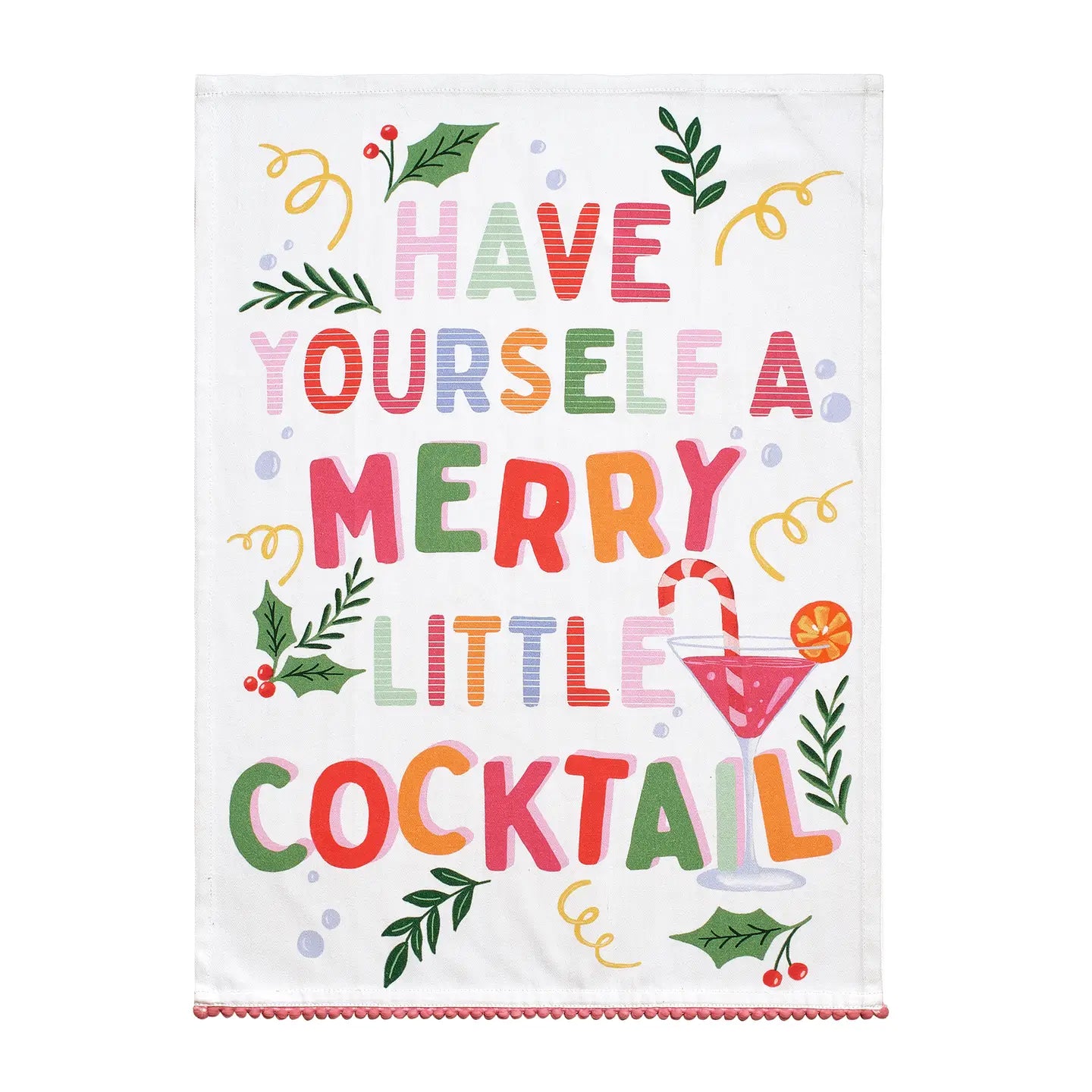 Merry Cocktail Dish Towel