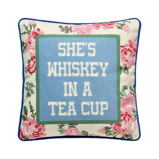 Whiskey In A Tea Cup Cushion  PRE ORDER