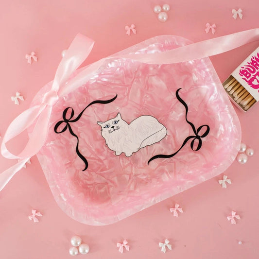 Pink Kitty Cat Acrylic Tray