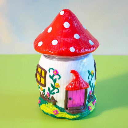 Mushroom House Jar