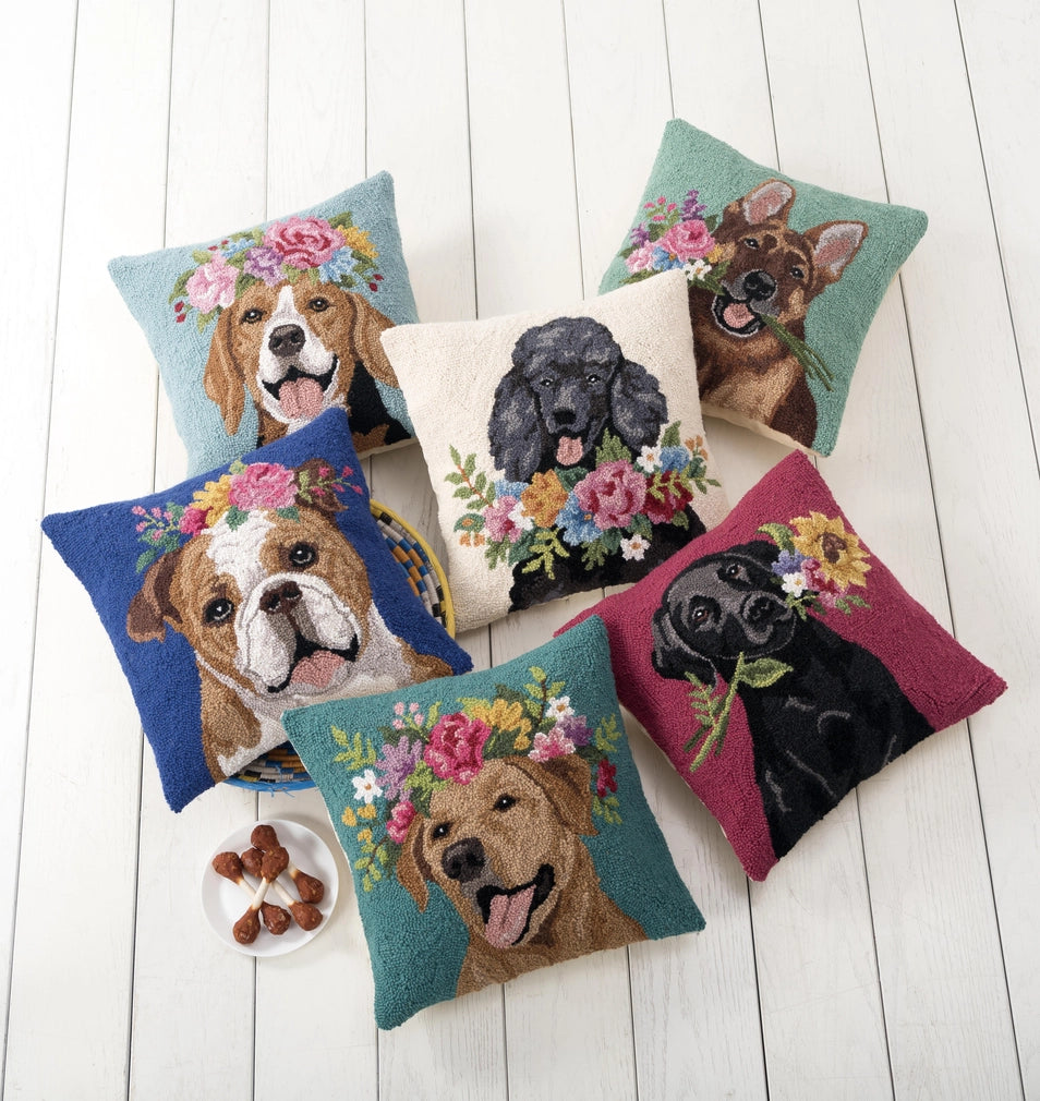 Floral Crown Bulldog Cushion PRE ORDER