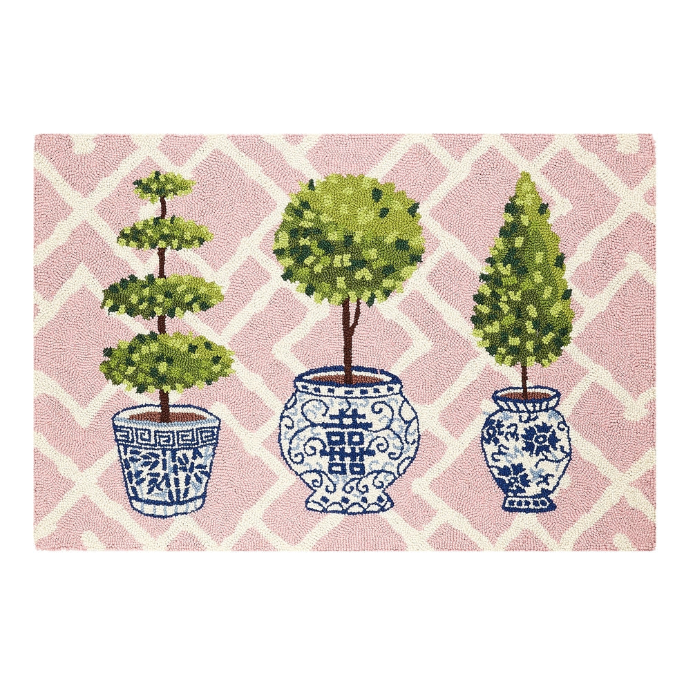 Pink Topiary Rug 2x3 JULY PRE ORDER