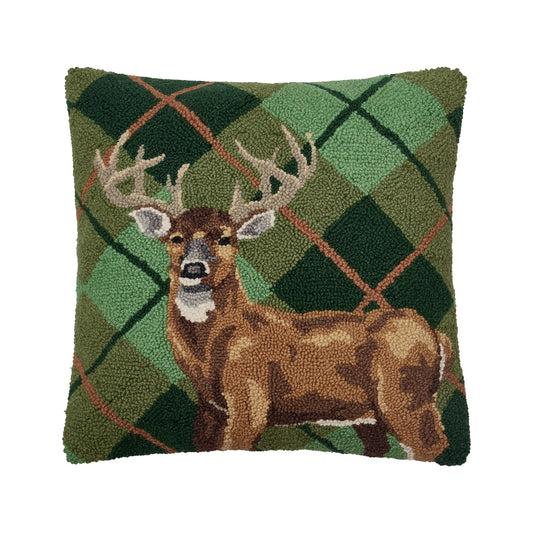 Gingham Deer Cushion