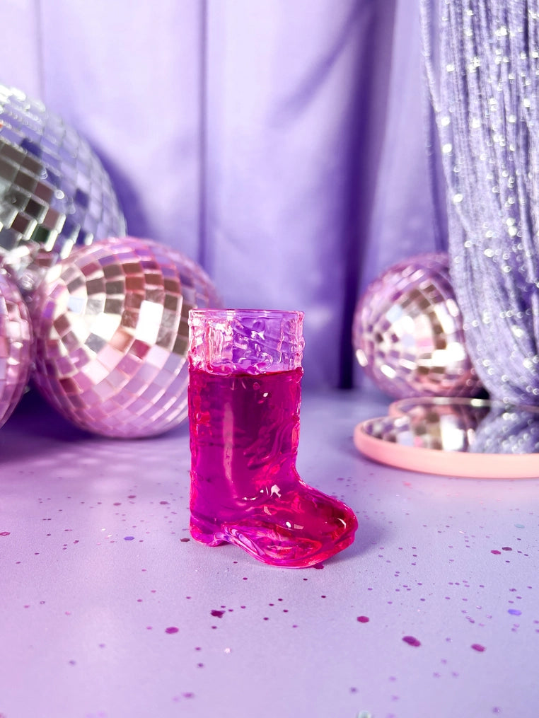 Pink Cowgirl Boot Shot Glass