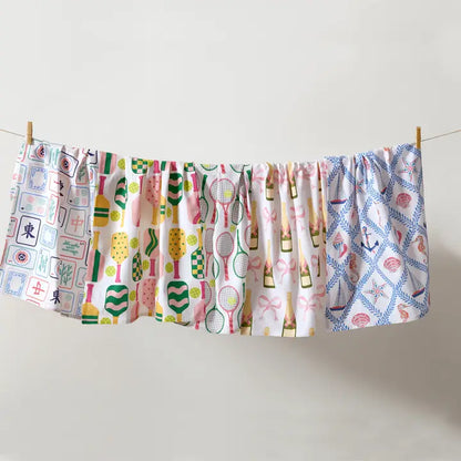 Champagne & Ribbons Dish Towel PRE ORDER