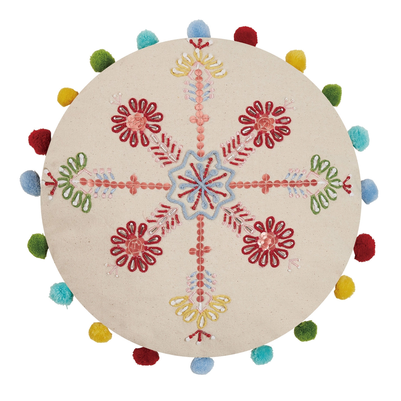 Round Boho Holiday Cushion PRE ORDER