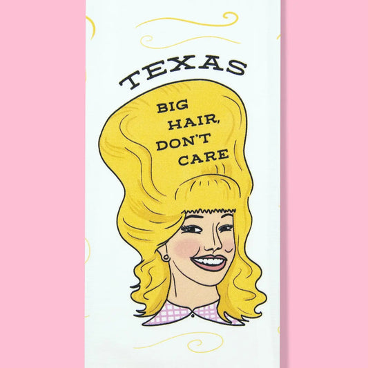 Texas Big Hair Dish Towel