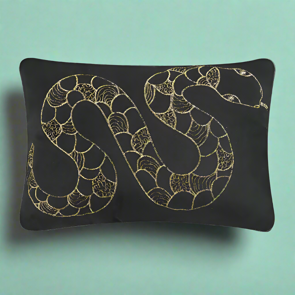 Embroidered Snake Cushion PRE ORDER