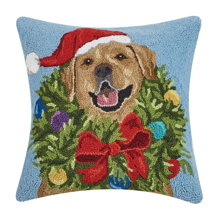 Golden Lab Wreath Cushion PRE ORDER