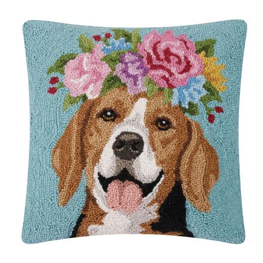 Floral Crown Beagle Cushion PRE ORDER