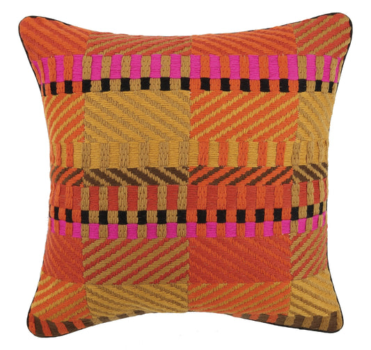 Vintage Weave Mustard And Pink Cushion PRE ORDER