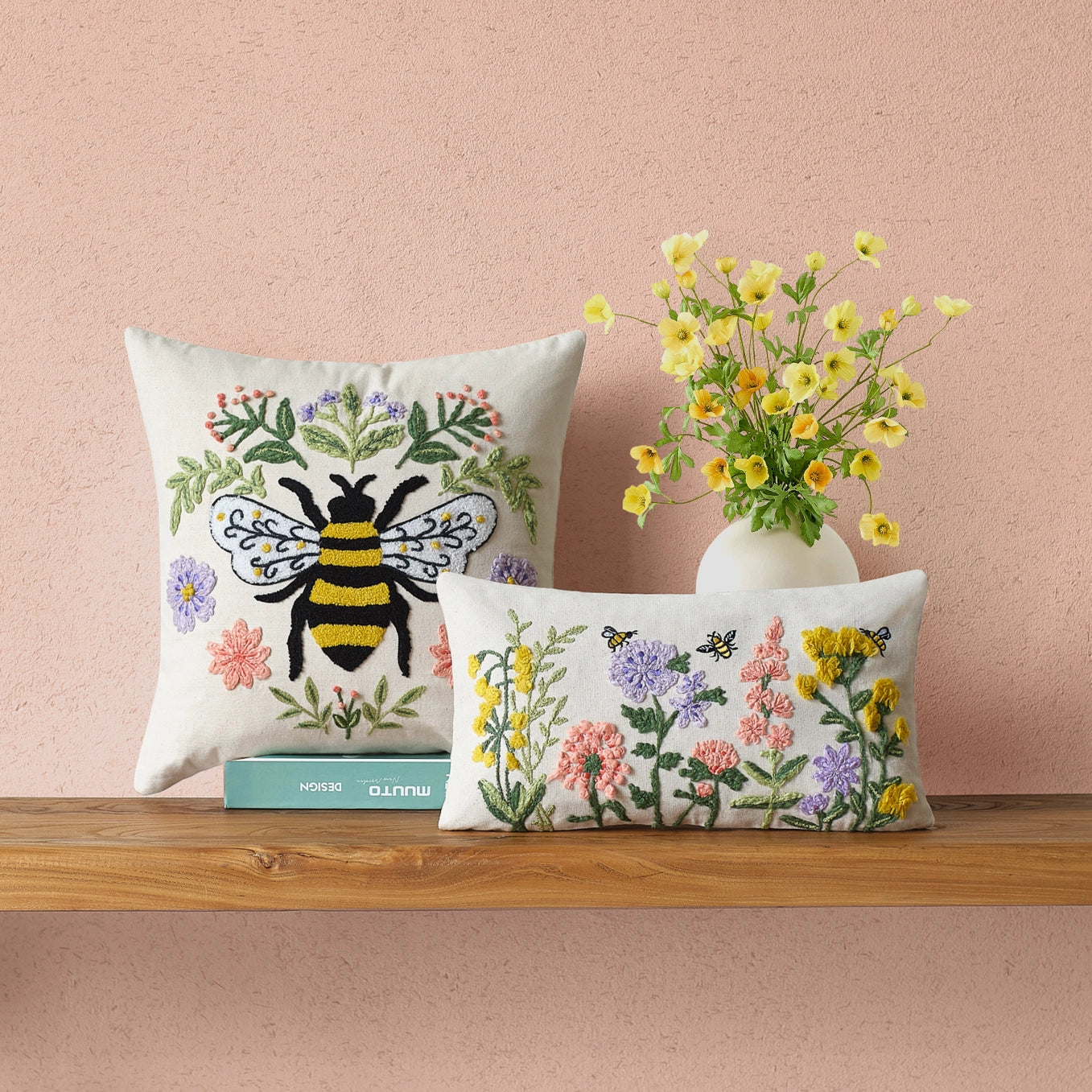 Floral Bee Cushion DECEMBER PRE ORDER