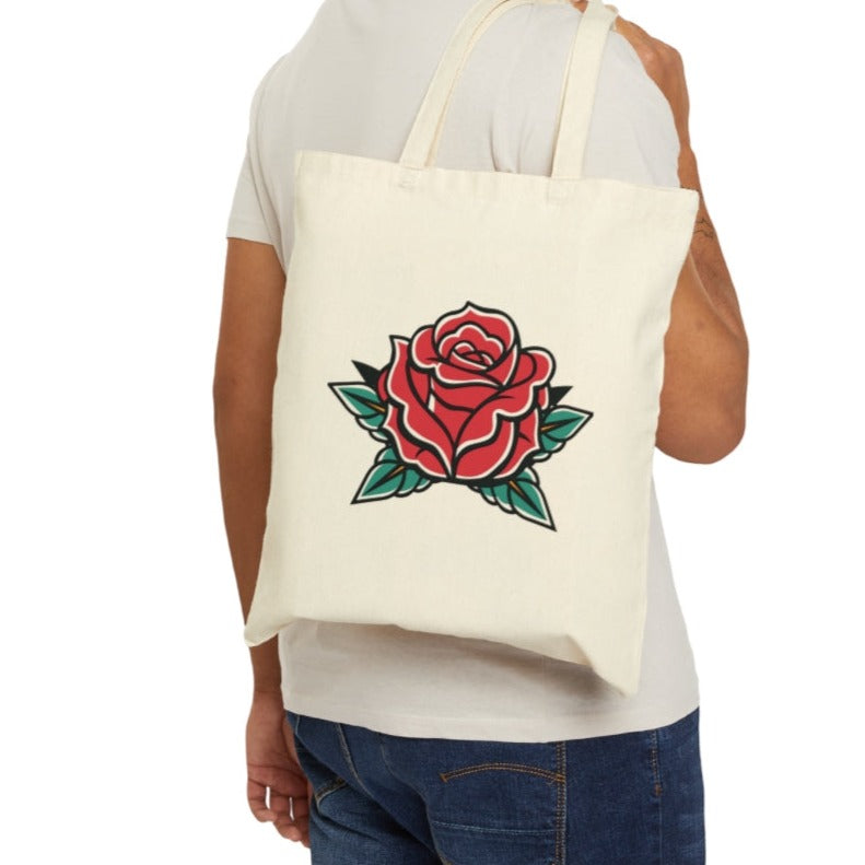 Rose Never Give Up  Cotton Tote