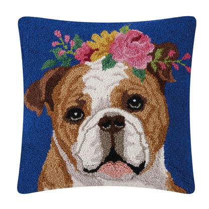 Floral Crown Bulldog Cushion PRE ORDER