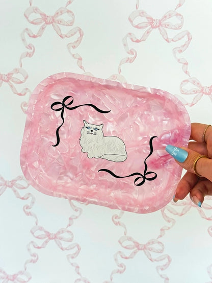 Pink Kitty Cat Acrylic Tray