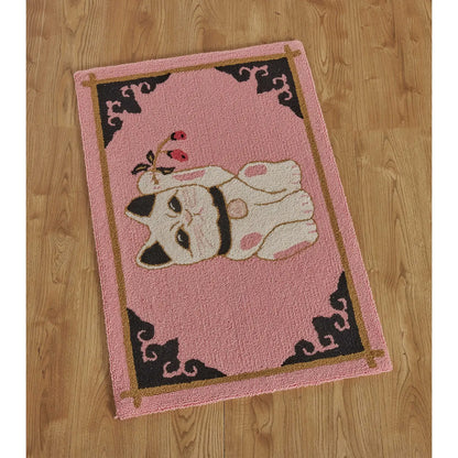 Lucky Kitty Cat Wool Rug 2x3 MAY PRE ORDER