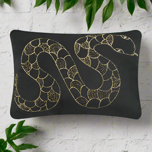 Embroidered Snake Cushion PRE ORDER