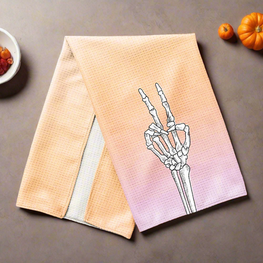 Skeleton Peace Dish Towel
