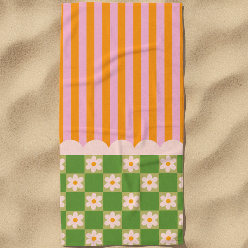 Striped Daisy Towel