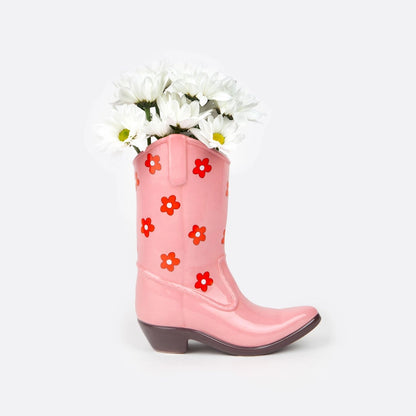 Pink Daisy Dukes Boot Vase PRE ORDER