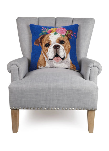 Floral Crown Bulldog Cushion PRE ORDER