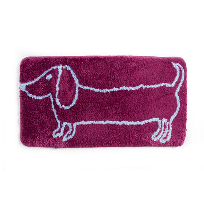 Purple Sausage Long Dog Rug