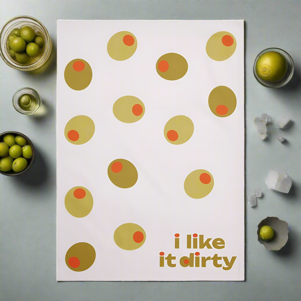 I Like It Dirty Olives Dish Towel