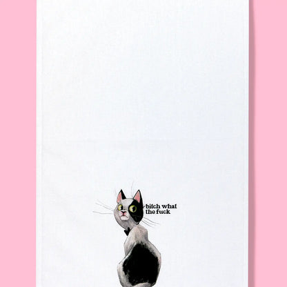 WTF Kitty Dish Towel PRE ORDER