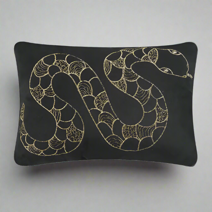 Embroidered Snake Cushion PRE ORDER