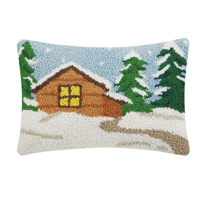 Snowy Cabin Small Cushion