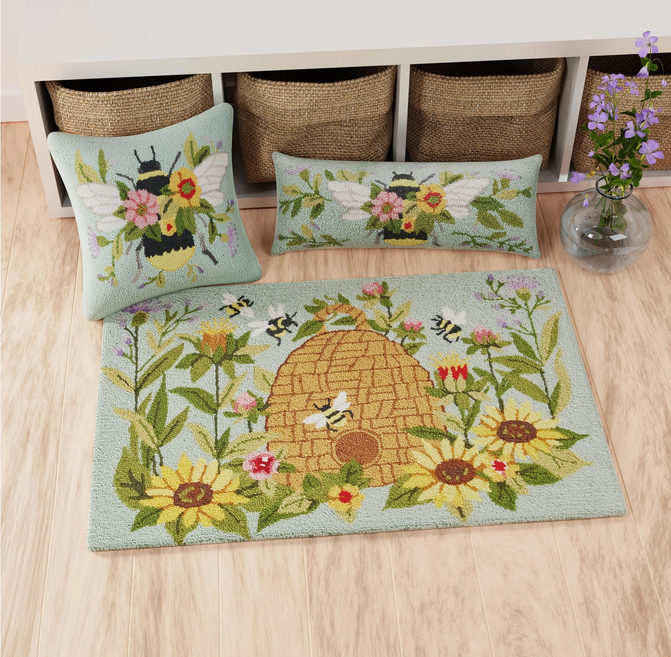 Floral Bee Cushion APRIL PRE ORDER
