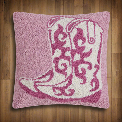 Pink Cowgirl Boots Cushion