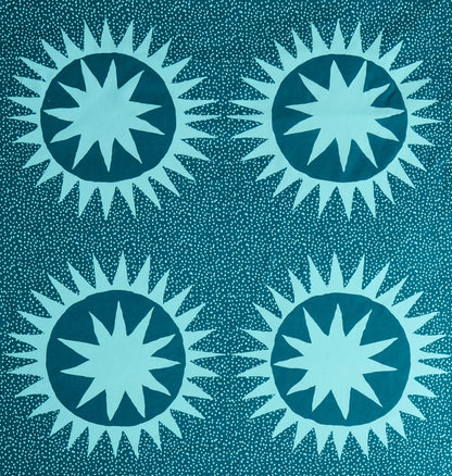 Blue Green Sun Medallion Shower Curtain PRE ORDER