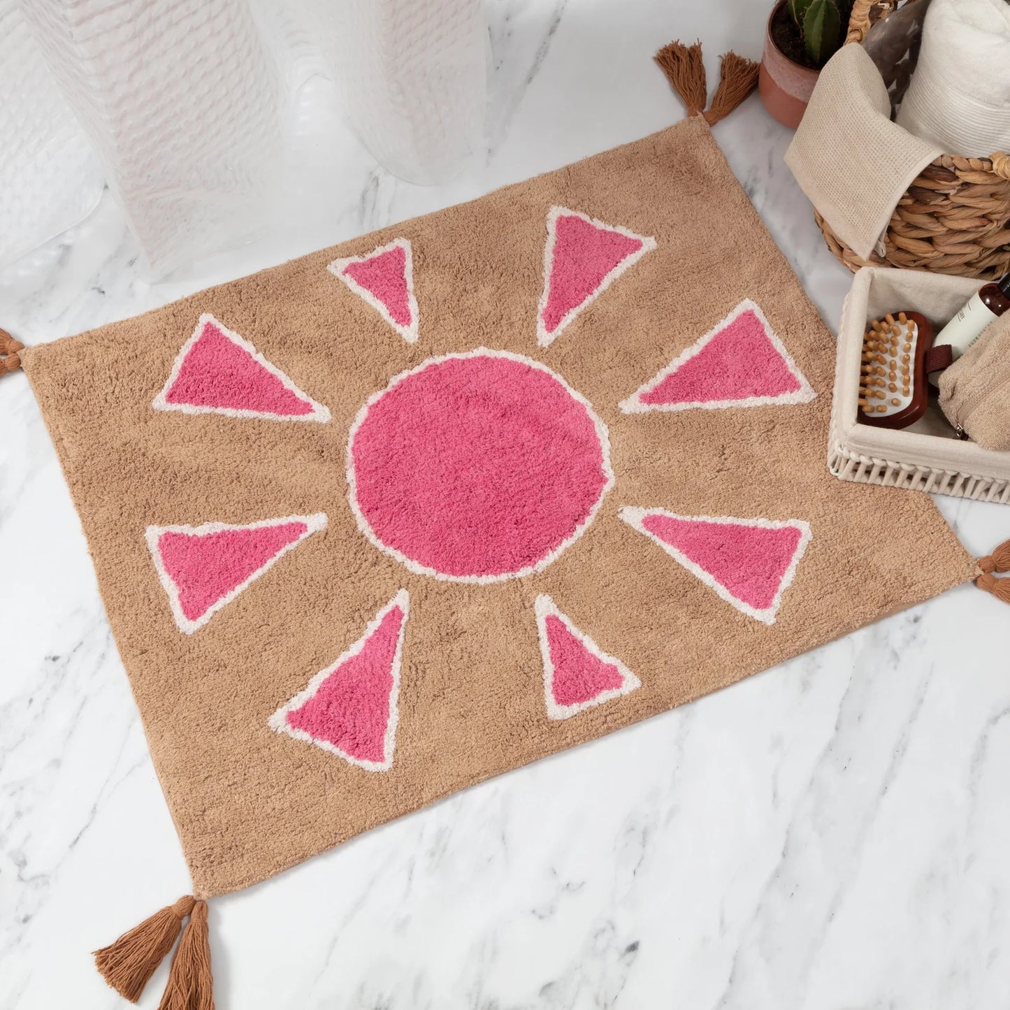 Pink Desert Sun Handmade Mat