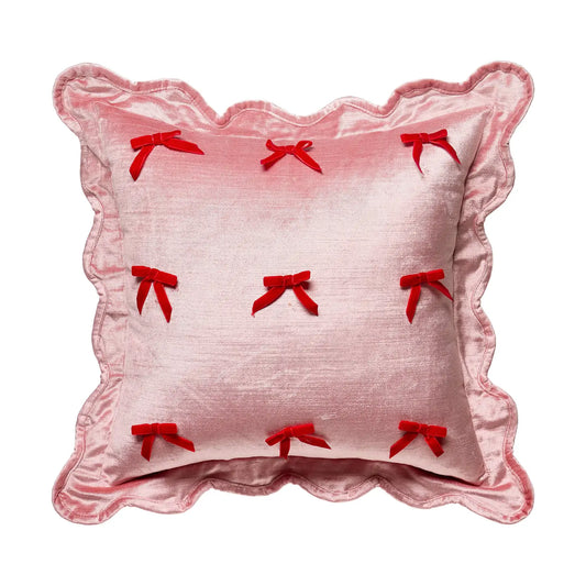 Velvet Red Ribbon Cushion PRE ORDER