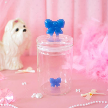 Pretty Blue Bow Jar