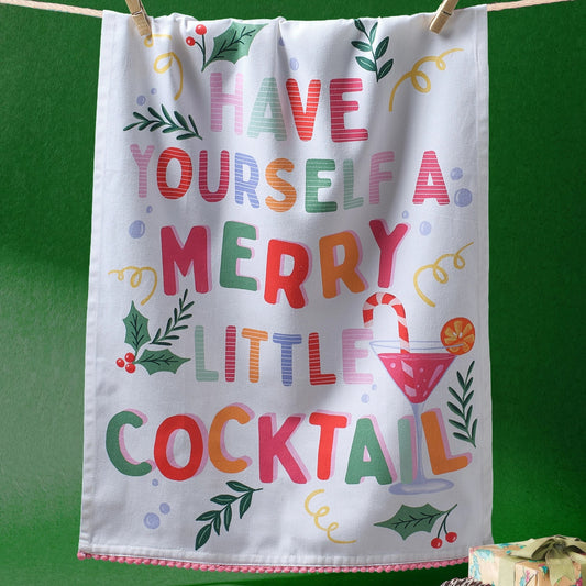 Merry Cocktail Dish Towel PRE ORDER