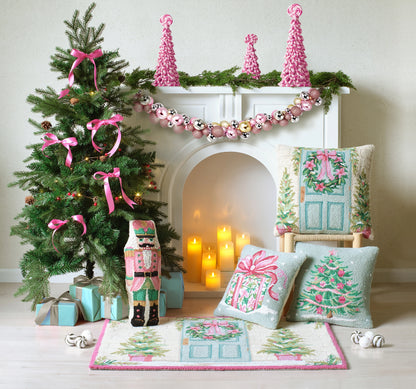 Pink & Green Tree Cushion PRE ORDER