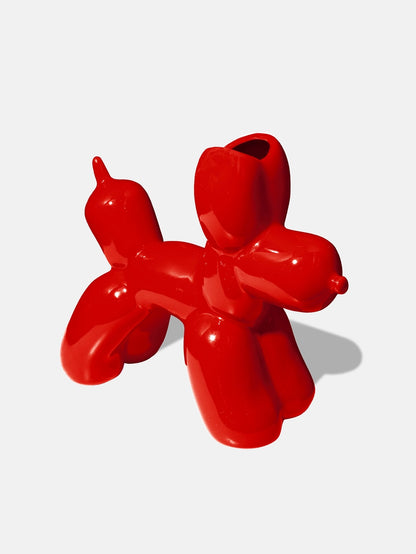 Red Bob Balloon Dog Vase