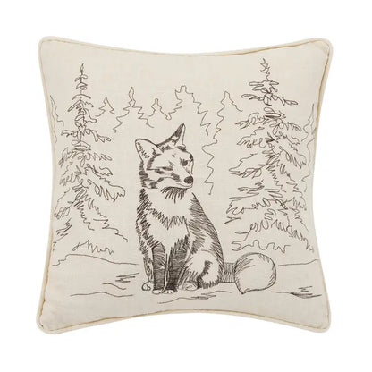 Fox Embroidered Cushion PRE ORDER